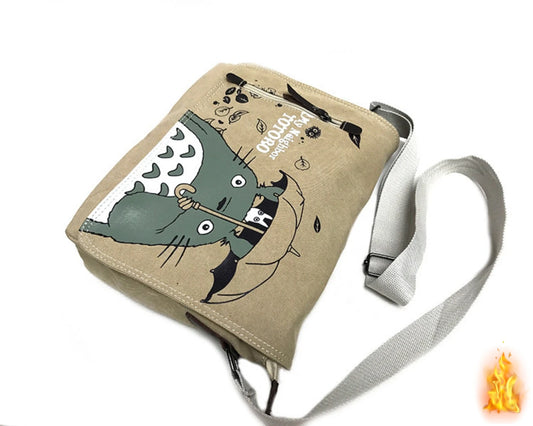 2025 New Anime Fashion Shoulder Bag Lightweight Pure Cotton Canvas Bag Retro Design Women's Crossbody Bag
