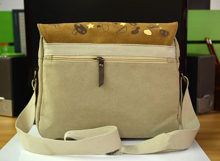 2025 New Anime Fashion Shoulder Bag Lightweight Pure Cotton Canvas Bag Retro Design Women's Crossbody Bag
